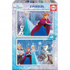 2-Puzzle Set   Frozen Believe         48 Pieces 28 x 20 cm  