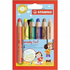 Värvimispliiatsid Stabilo Woody 3-in-1 Multicolour