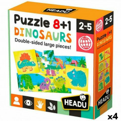 Educational Baby Game HEADU Puzzle 8+1 Dinosaurios (4 Units)