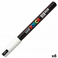 felt-tip pens POSCA PC-1MR White 6 Units