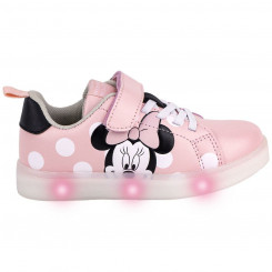 Кроссовки со светодиодной подсветкой Minnie Mouse на липучке Розовые