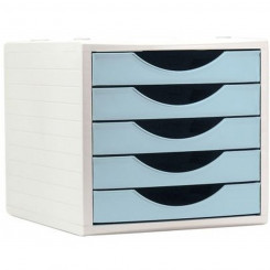 Modular Filing Cabinet Archivo 2000 ArchivoTec Serie 4000 5 drawers Din A4 Pastel Blue 34 x 27 x 26 cm
