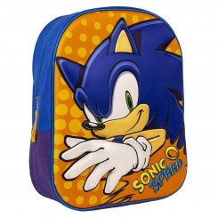 3D Школьная сумка Sonic Оранжевый Синий 25 x 31 x 9 см
