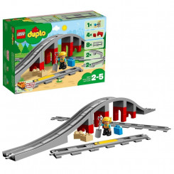 Игровой набор «Транспорт» Lego DUPLO 10872 Железнодорожные рельсы и мост, 26 предметов