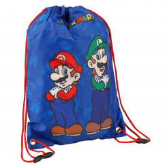 Backpack with Strings Super Mario & Luigi Blue 40 x 29 cm