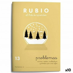 Maths exercise book Rubio Nº 13 A5 Spanish 20 Sheets (10 Units)