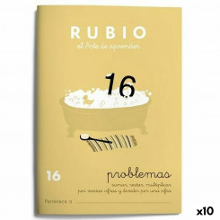 Maths exercise book Rubio Nº 16 A5 Spanish 20 Sheets (10 Units)