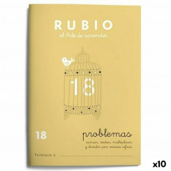 Maths exercise book Rubio Nº 18 A5 Spanish 20 Sheets (10 Units)