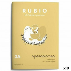 Maths exercise book Rubio Nº 3A A5 Spanish 20 Sheets (10 Units)