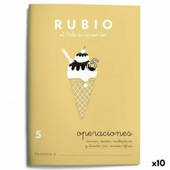 Maths exercise book Rubio  Nº 5 A5 Spanish 20 Sheets (10 Units)