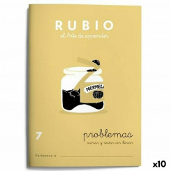 Maths exercise book Rubio Nº 7 A5 Spanish 20 Sheets (10 Units)