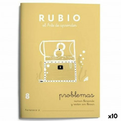 Maths exercise book Rubio Nº 8 A5 Spanish 20 Sheets (10 Units)