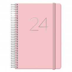 Päevik GLOSS DOHE 2024 Aastane roosa 12,5 x 18 cm