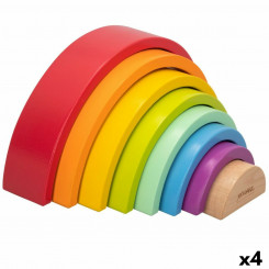 Laste puidust pusle Woomax Rainbow, 8 tükki, 4 ühikut