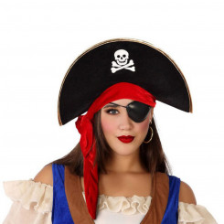 Шляпа Пиратская Чёрная Красная