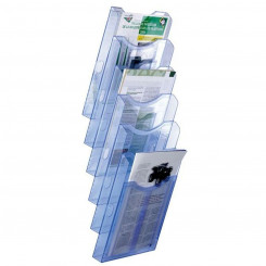 Counter Display Archivo 2000 Archiplay Wall Transparent Din A4 Blue Vertical 6 compartments