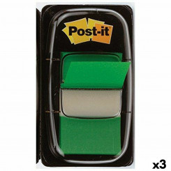 Наклейки для заметок Post-it Index 25 x 43 мм, зеленые (3 шт.)