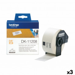 Этикетки для принтера Brother DK-11208 38 X 90 мм, белый/черный (3 шт.)