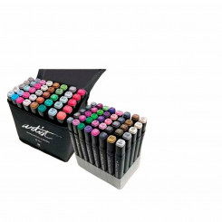 Set of Felt Tip Pens Alex Bog Luxury Canvas Gama Artist 40 Pieces Double-ended Multicolour