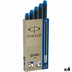 Pen ink refill Parker Quink Ink 5 Pieces Blue 0,7 mm (4 Units)