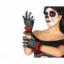 Gloves Skull Black Halloween