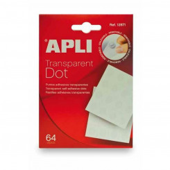 Adhesive labels Apli Points Transparent (12 Units)