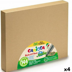 Set of Felt Tip Pens Carioca Schoolbox Multicolour (4 Units)