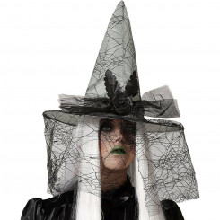 Hat Cobweb Witch Veil Grey
