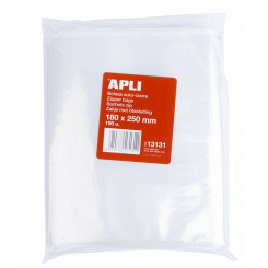 Пакеты Apli Самозакрывающиеся Пластиковые 100 шт. Белые Прозрачные Прозрачные 220 x 310 мм