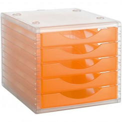 Модульный шкаф для документов Archivo 2000 ArchivoTec Serie 4000 5 ящиков Прозрачный Din A4 Оранжевый (34 x 27 x 26 см)
