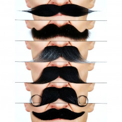 Set of false mustaches My Other Me One size Black 6 Pieces