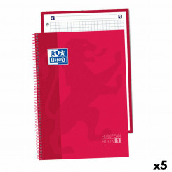 Sülearvuti Oxford Europeanbook 1, punane A5, 80 lehte (5 ühikut)