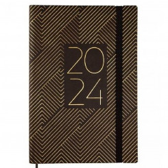 Дневник Finocam Dynamic Casual Trendy 2024 Черный Золотой А5 14 x 20,4 см
