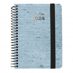 Дневник Grafoplas Ecojeans 2024 Синий А6 10 х 15 см
