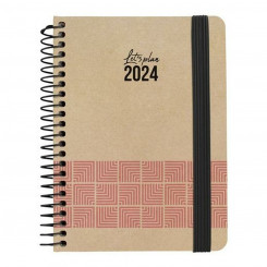Дневник Grafoplas Nature Brown 2024 Розовый А6 10 х 15 см
