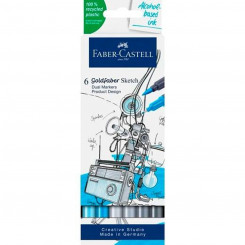 Набор фломастеров Faber-Castell Goldfaber Sketch - Product Design Double, 6 шт.