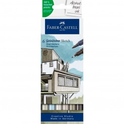 Набор фломастеров Faber-Castell Goldfaber Sketch - Architecture Double, 6 шт.