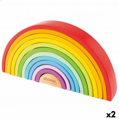 Laste puidust pusle Woomax Rainbow, 11 tükki, 2 ühikut