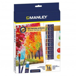 Painting set Manley Acrylic paint 16 Pieces Multicolour