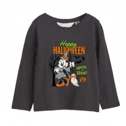 Детская футболка с длинным рукавом Минни Маус Хэллоуин Темно-серая