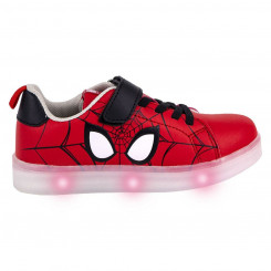 LED Trainers Spiderman Velcro Red