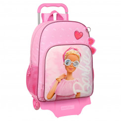 Ratastega kooli seljakott Barbie Girl roosa 33 x 42 x 14 cm
