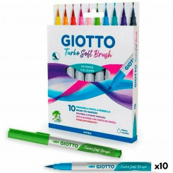 Набор фломастеров Giotto Turbo Soft Brush Multicolour (10 шт.)