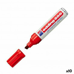Перманентный маркер Edding 500 Red (10 шт.)