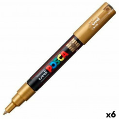 Felt-tip pens POSCA PC-1M Golden (6 Units)