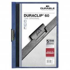 Document Folder Durable Duraclip 60 Transparent Dark blue A4