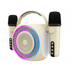 Speaker Celly White with karaoke microphone