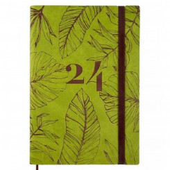 Diary Finocam Dynamic Casual 2024 Plant sheet Multicolor A5 14 x 20.4 cm