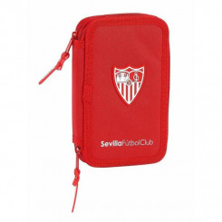 Double Pencil Case Sevilla Fútbol Club M854 Red Sports 28 Pieces, parts 12.5 x 19.5 x 4 cm