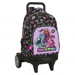 School bag with wheels Monster High Creep Black 33 X 45 X 22 cm